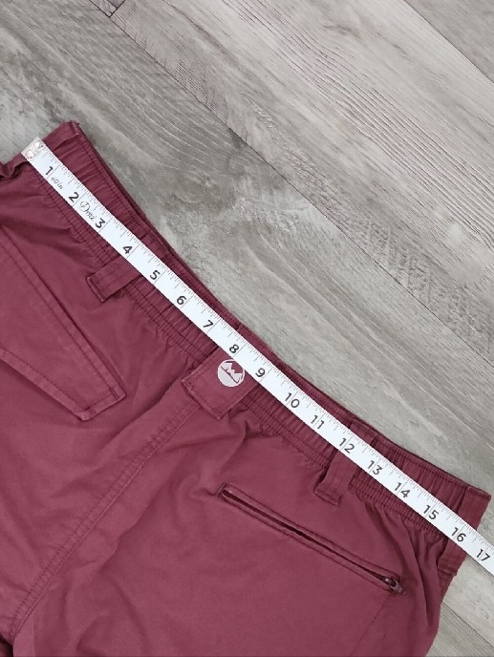 Wrangler Outdoors Flat Front Shorts 4 Pocket D-Ring Maroon Mens Size 34 - Picture 12 of 15